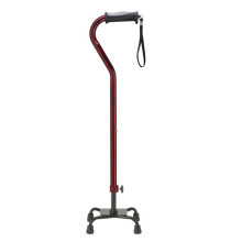 Adjustable Height Lightweight Small Base Quad Cane with Gel Hand Grip - 10378rc-1