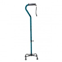Adjustable Height Lightweight Small Base Quad Cane with Gel Hand Grip - 10378bc-1