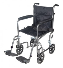 Lightweight Steel Transport Wheelchair with Swing away Footrests - tr37e-sv
