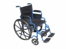Blue Streak Wheelchair with Flip Back Detachable Desk Arms and Swing away Foot Rest - bls18fbd-sf