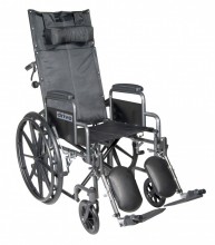 Silver Sport Reclining Wheelchair with Detachable Desk Length Arms and Elevating Leg rest - ssp16rbdda